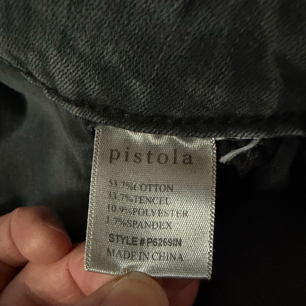 Pistola Audrey Moto Skinny Jeans in Charcoal Black, EUC, size 28. Stretch Denim - Picture 8 of 10
